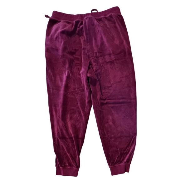 Fashion Nova Burgundy Drawstring Lounging Casual Velour‎ Jogger Pant sz 1X - Picture 2 of 9